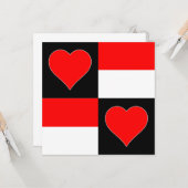 インドネシア国旗ハート愛国的なインドネシアの挨拶 カード (正面/裏面インサイチュ)