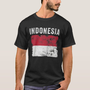 インドネシア国旗動揺してメンズウィメンズキッズインドネシア Tシャツ