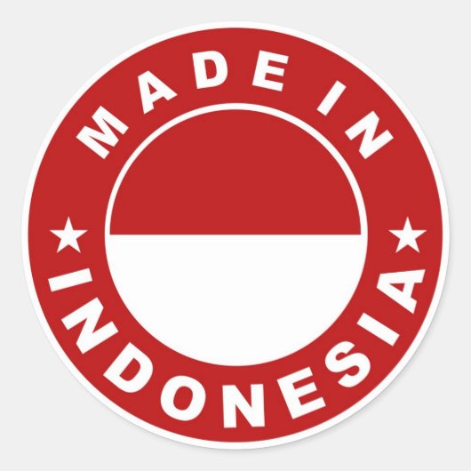 インドネシア国旗商品ラベル丸で作られる ラウンドシール (正面)