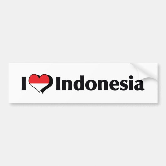 インドネシア国旗大好き バンパーステッカー (正面)