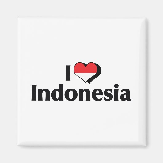 インドネシア国旗大好き マグネット (正面)