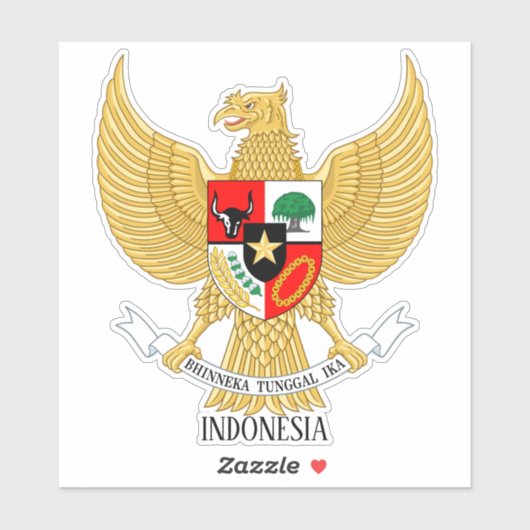 インドネシア国旗愛国心 シール (シート)
