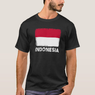 インドネシア国旗 インドネシアの人々を応援 女性 Tシャツ