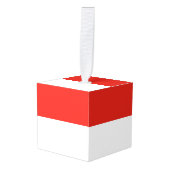 インドネシア国旗 キューブオーナメント (正面アングル)