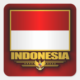 インドネシア国旗 スクエアシール