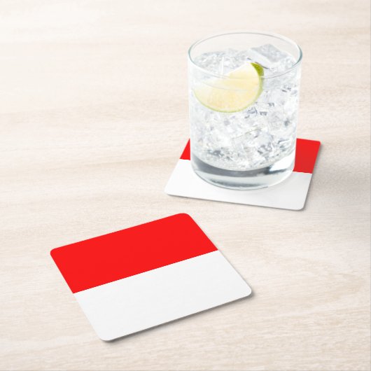 インドネシア国旗 スクエアペーパーコースター (インサイチュ)