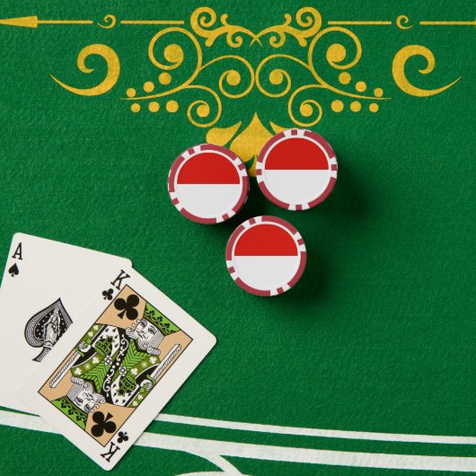 インドネシア国旗 ポーカーチップ (ポーカーテーブル (スタック))