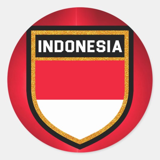 インドネシア国旗 ラウンドシール (正面)