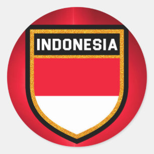 インドネシア国旗 ラウンドシール