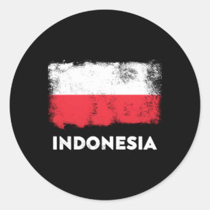 インドネシア国旗 ラウンドシール