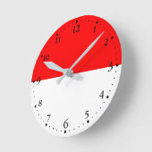 インドネシア国旗 ラウンド壁時計 (傾斜)