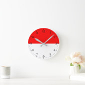 インドネシア国旗 ラウンド壁時計 (ホーム)