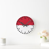 インドネシア国旗 ラウンド壁時計 (ホーム)