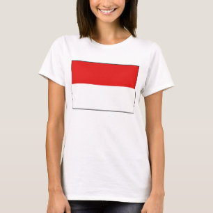 インドネシア国旗X地図Tシャツ Tシャツ