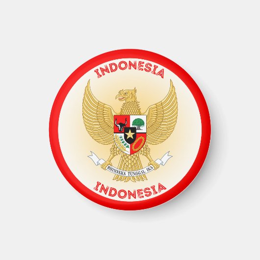 インドネシア国章サークル形状 マグネット (正面)