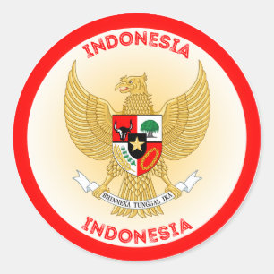 インドネシア国章サークル形状 ラウンドシール