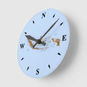 インドネシア地図の時計 ラウンド壁時計 (傾斜)