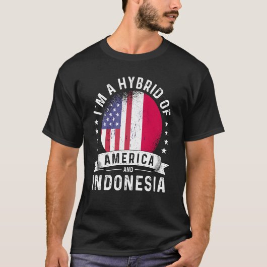 インドネシア系アメリカ人パトリオ州旗のユーモア Tシャツ (正面)