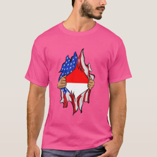 インドネシア誇りを持った国旗 Tシャツ