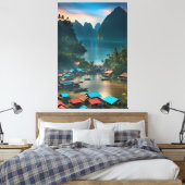 インドネシア魚釣り村 キャンバスプリント (インサイチュ (寝室))