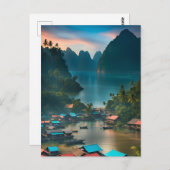 インドネシア魚釣り村 ポストカード (正面/裏面)