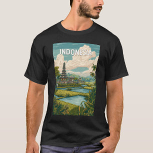 インドネシア イラスト 旅行 アート ヴィンテージ Tシャツ