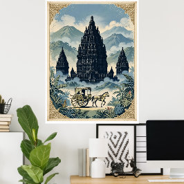 インドネシア・ジャワ島の古都プランバナン・ヒンドゥー寺院 ポスター
