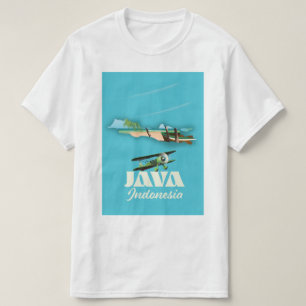インドネシア ジャワ島の地図 Tシャツ