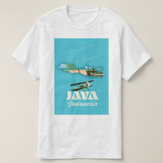 インドネシア　ジャワ島の地図 Tシャツ (デザイン正面)