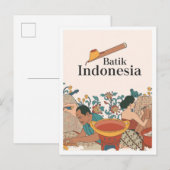 インドネシア ジャワ バティック 旅行 ポストカード (正面/裏面)