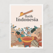 インドネシア ジャワ バティック 旅行 ポストカード (正面)