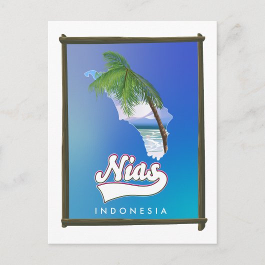 インドネシア スマンバ島の旅行地図 シーズンポストカード (正面)
