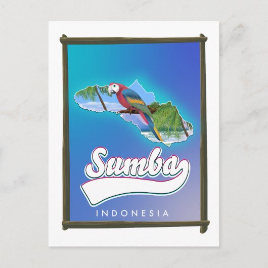 インドネシア スマンバ島の旅行地図 シーズンポストカード (正面)