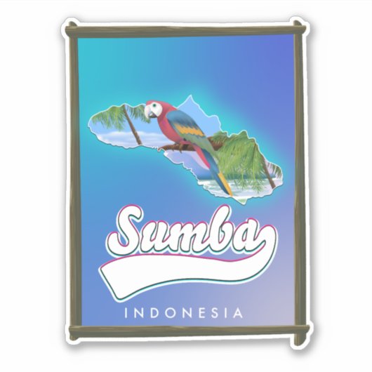 インドネシア スマンバ島の旅行地図 シール (正面)