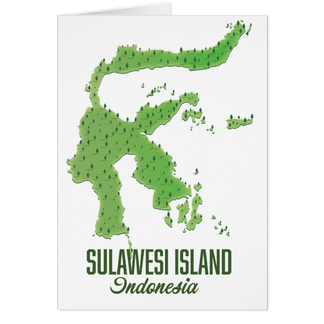 インドネシア　スラウェシ島の地図 (正面)