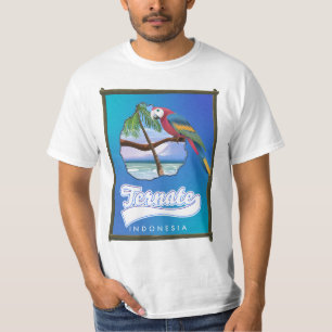 インドネシア+ニアス島の旅行地図 Tシャツ