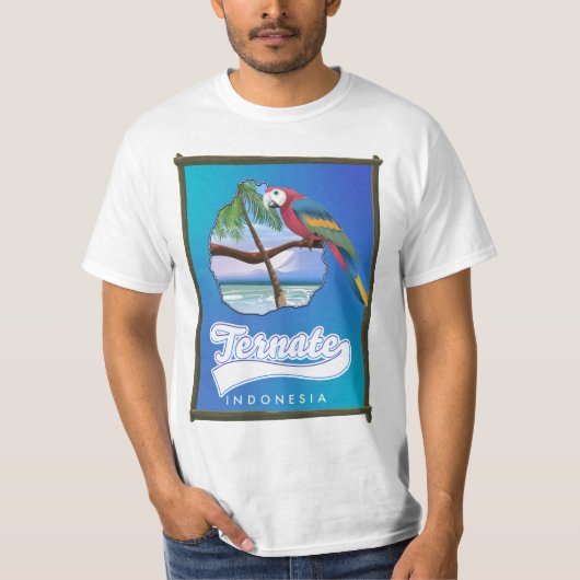 インドネシア+ニアス島の旅行地図 Tシャツ (正面)