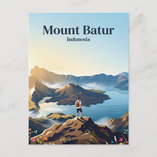 インドネシア バトゥール山 ポストカード (正面)