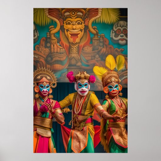 インドネシア バリ島の仮面舞踊 ポスター (正面)