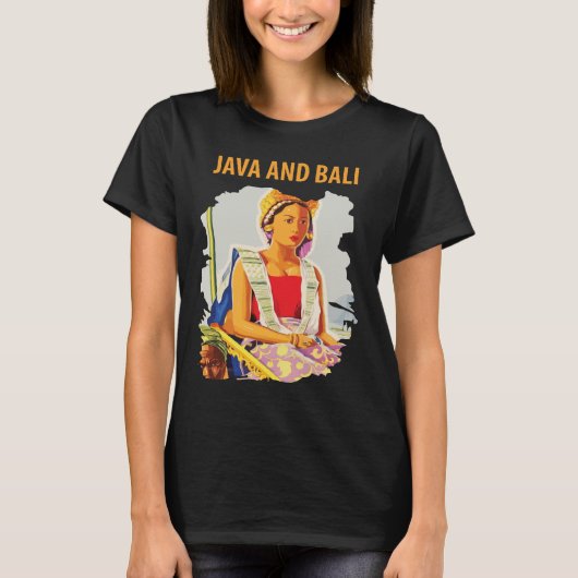 インドネシア バリ島 ジャワ島 伝統的なブルーの旅 Tシャツ (正面)