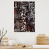 インドネシア、バリ、ウブド、ヒンドゥー教の石彫刻 ポスター (キッチン)