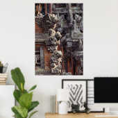 インドネシア、バリ、ウブド、ヒンドゥー教の石彫刻 ポスター (ホームオフィス)