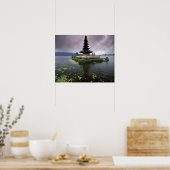 インドネシア、バリ、ウルンダヌ寺。 ポスター (キッチン)