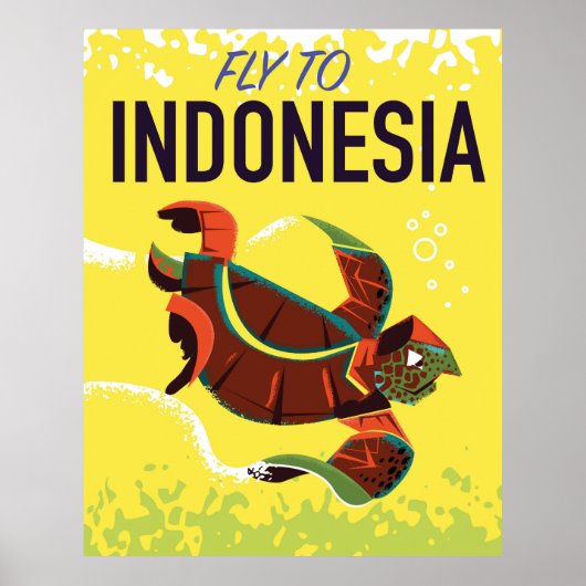 インドネシア ビンテージ 旅行ポスター 印刷 ポスター (正面)