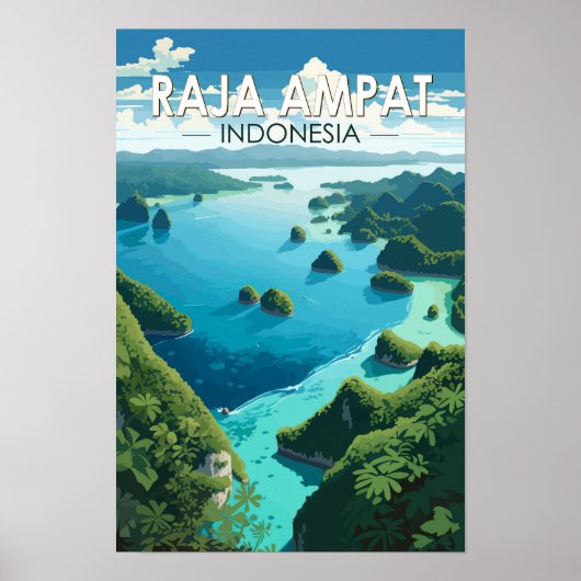 インドネシア ラジャ・アンパット島 旅行 アート ヴィンテージ ポスター (正面)