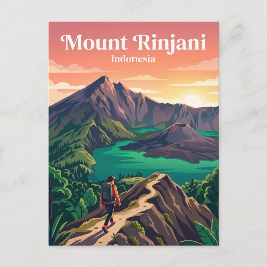 インドネシア リンジャニ山 ポストカード (正面)