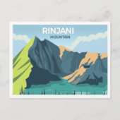 インドネシア リンジャニ 旅行 イラスト ポストカード (正面)