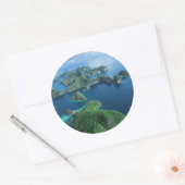 インドネシア、西パプア。エアオブラジャアンパット ラウンドシール (封筒)