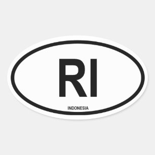 インドネシア"RI " 楕円形シール