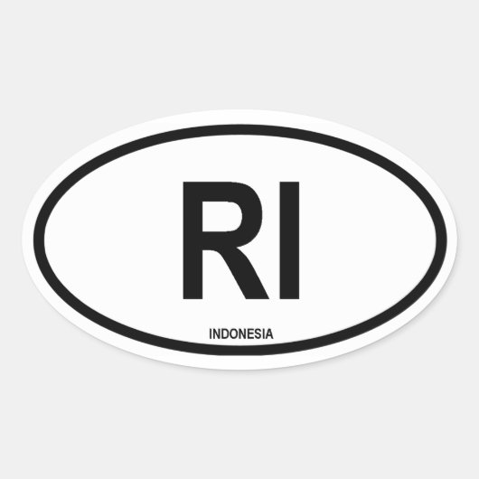 インドネシア「RI」 楕円形シール (正面)